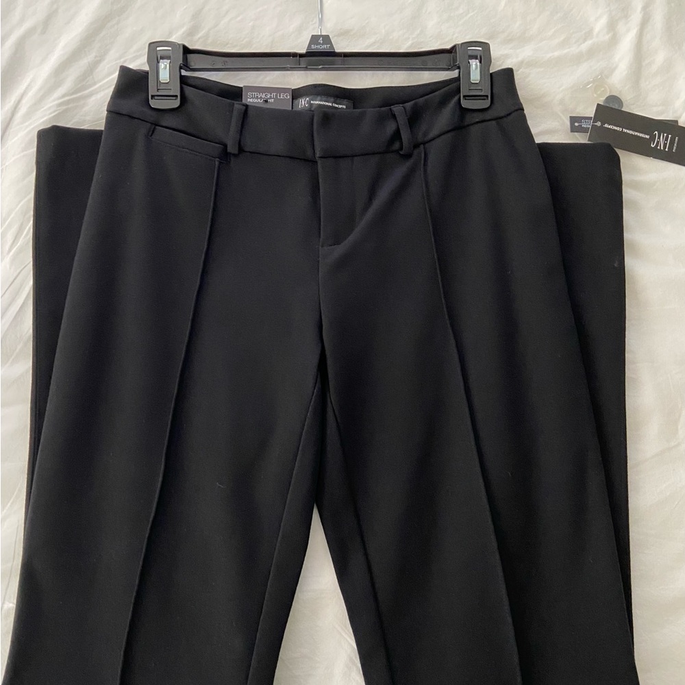 New INC Straight Leg Pants Size 4 Black